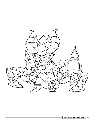 Demon Lord Mortis Brawl Stars Coloring Page – Free Printable PDF coloring page preview