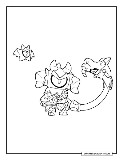 Demon Otis Brawl Stars Coloring Page – Free Printable PDF coloring page preview