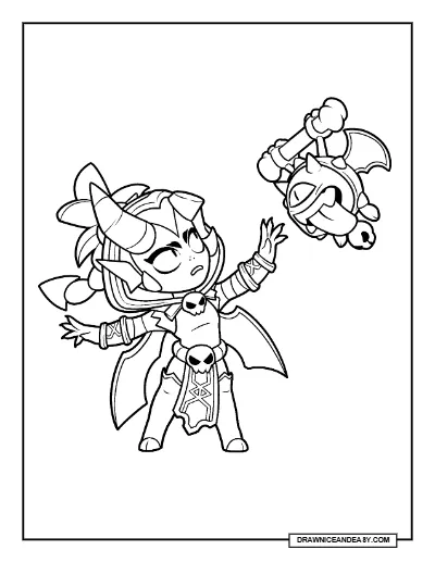 Demon Willow Brawl Stars Coloring Page – Free Printable PDF coloring page preview