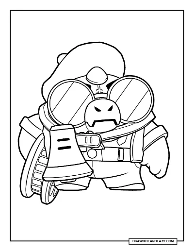 Director Buzz Brawl Stars Coloring Page – Free Printable PDF coloring page preview