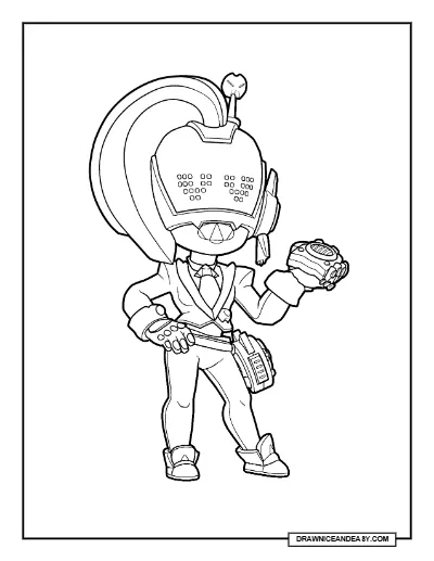 DJ 3MZ Emz Brawl Stars Coloring Page – Free Printable PDF coloring page preview