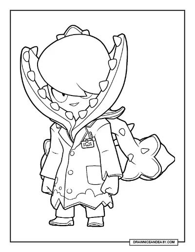 Doctor Edgar Brawl Stars Coloring Page – Medical Skin Printable coloring page preview