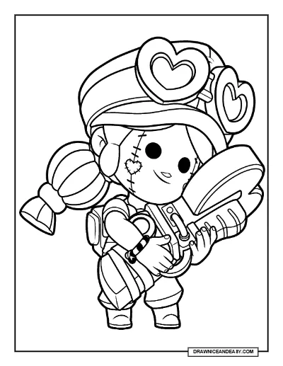 Doll Jessie Brawl Stars Coloring Page – Free Printable PDF coloring page preview