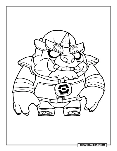 Dragon Bruce Brawl Stars Coloring Page – Free Printable PDF coloring page preview