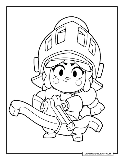 Dragon Knight Jessie Brawl Stars Coloring Page – Free Printable PDF coloring page preview