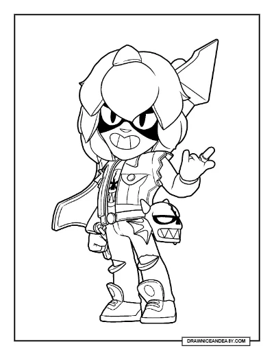 Eddie Draco Brawl Stars Coloring Page – Free Printable PDF coloring page preview