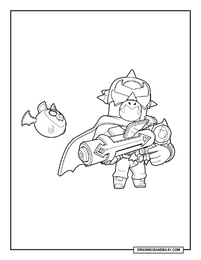 Edgy Pierce Brawl Stars Coloring Page – Free Printable PDF coloring page preview