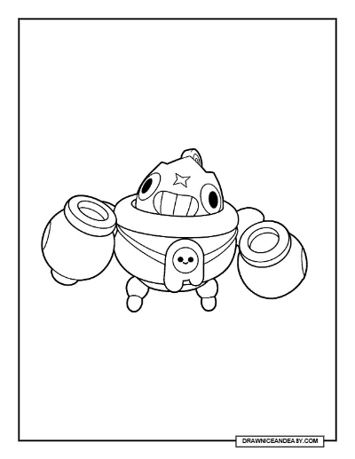 Egg Xplosive Tick Brawl Stars Coloring Page – Free Printable PDF coloring page preview
