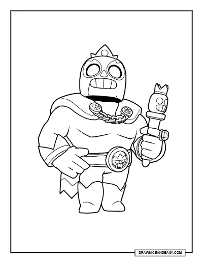 El Rey Primo Brawl Stars Coloring Page – Free Printable PDF coloring page preview