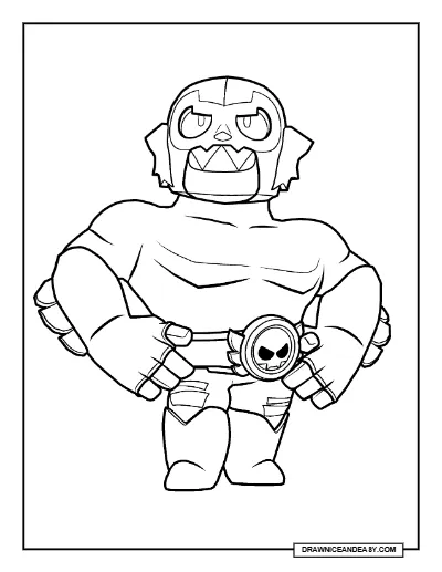 El Rudo Primo Brawl Stars Coloring Page – Free Printable PDF coloring page preview