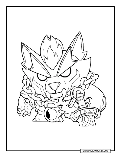 Elder Fenrir Buzz Brawl Stars Coloring Page – Free Printable PDF coloring page preview