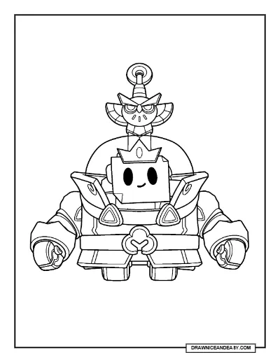 Emerald Prince Sprout Brawl Stars Coloring Page – Free Printable PDF coloring page preview