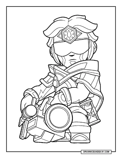 Equilibrium Buster Brawl Stars Coloring Page – Free Printable PDF coloring page preview