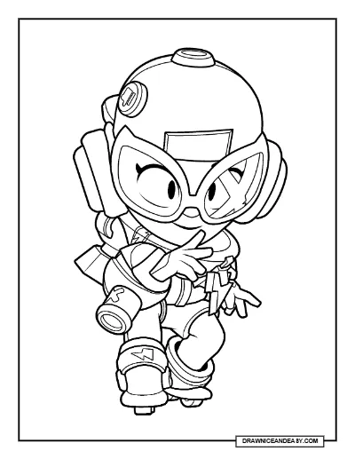 Esports Max Brawl Stars Coloring Page – Free Printable PDF coloring page preview