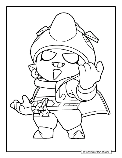 Evil Gene Brawl Stars Coloring Page – Free Printable PDF coloring page preview
