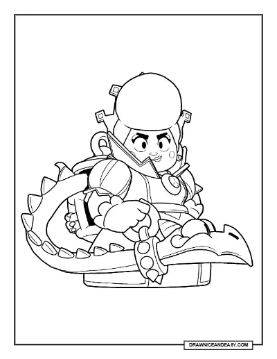 Evil Queen Pam Brawl Stars Coloring Page – Free Printable PDF coloring page preview