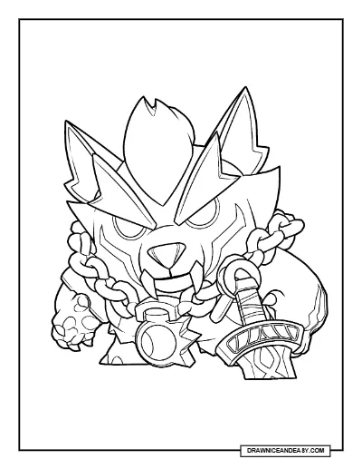 Fenrir Buzz Brawl Stars Coloring Page – Free Printable PDF coloring page preview