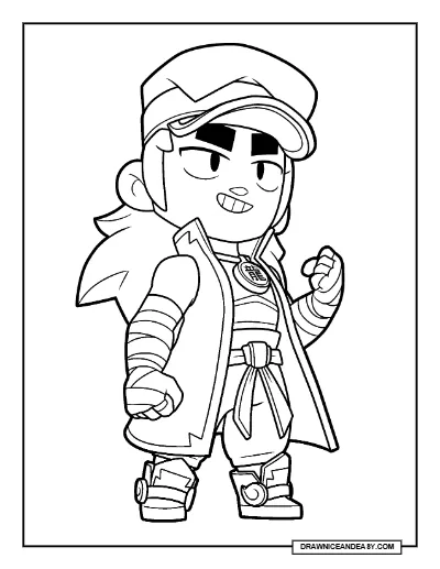 Ferocious Fang Brawl Stars Coloring Page – Free Printable PDF coloring page preview