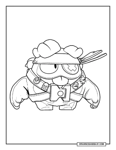 First Blob Squeak Brawl Stars Coloring Page – Free Printable PDF coloring page preview