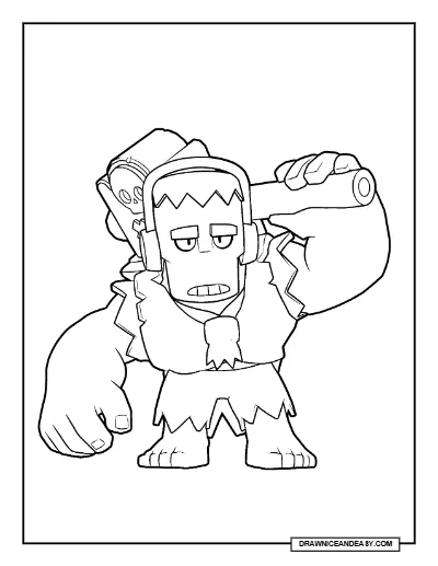 Frank Brawl Stars Coloring Page – Free Printable PDF coloring page preview