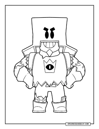 Frankengrom Brawl Stars Coloring Page – Free Printable PDF coloring page preview