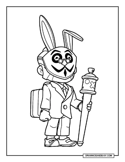 Frankenstein Byron Brawl Stars Coloring Page – Free Printable PDF coloring page preview
