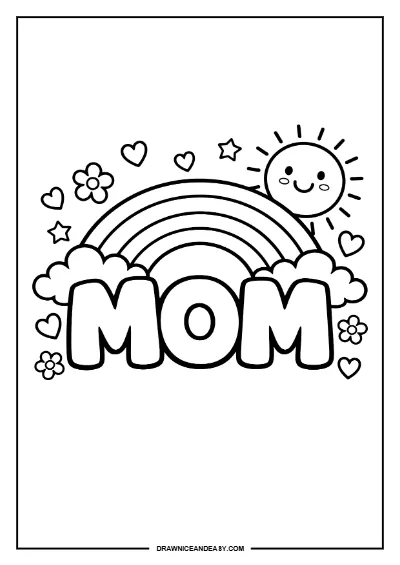 Free Printable Mother's Day Coloring Pages for Toddlers PDF coloring page preview