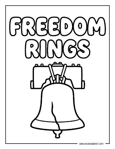 Freedom Rings Liberty Bell Coloring Page – Free Printable coloring page preview