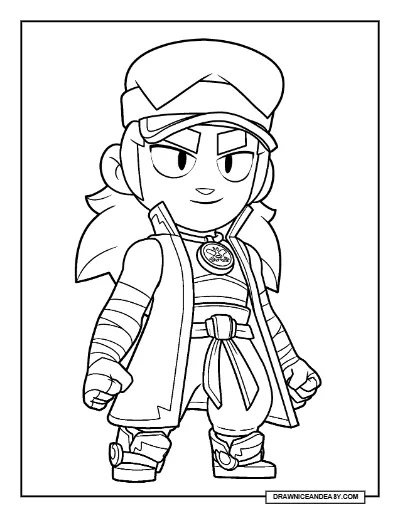 Furious Fang Brawl Stars Coloring Page – Free Printable PDF coloring page preview