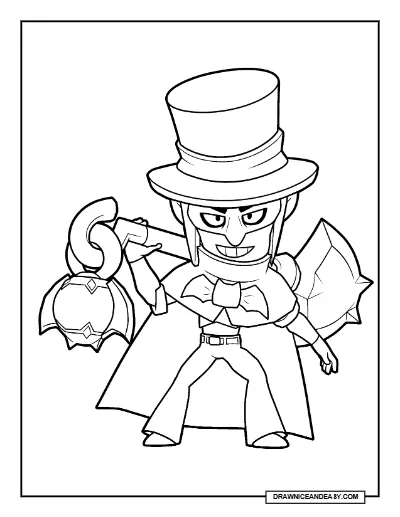 Gala Mortis Brawl Stars Coloring Page – Free Printable PDF coloring page preview