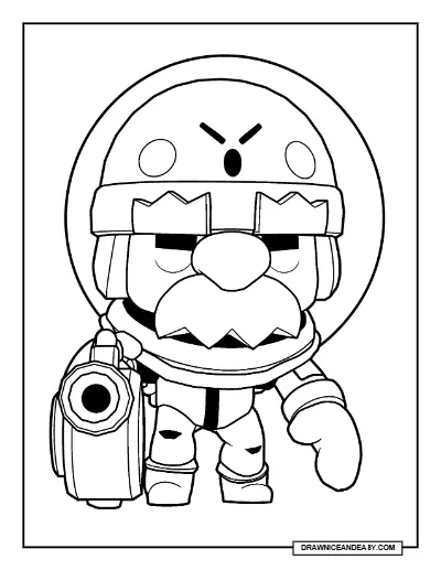Galactic Gale Brawl Stars Coloring Page – Free Printable PDF coloring page preview