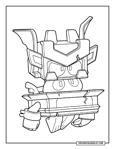 Gargoyle R-T Brawl Stars Coloring Page – Free Printable PDF coloring page preview