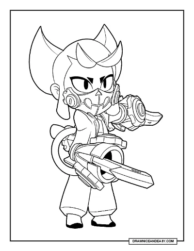 Geisha Lola Transformed Brawl Stars Coloring Page – Free Printable PDF coloring page preview