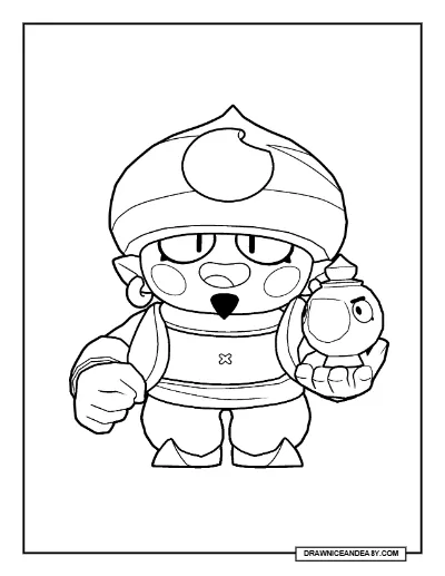 Gene Brawl Stars Coloring Page – Free Printable PDF coloring page preview