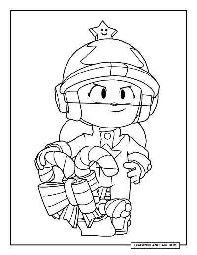 Gift Express Jacky Brawl Stars Coloring Page – Free Printable PDF coloring page preview