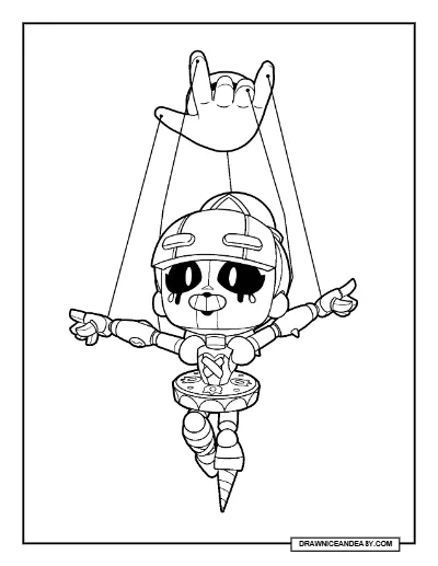 Gigi Brawl Stars Coloring Page – Free Printable PDF coloring page preview
