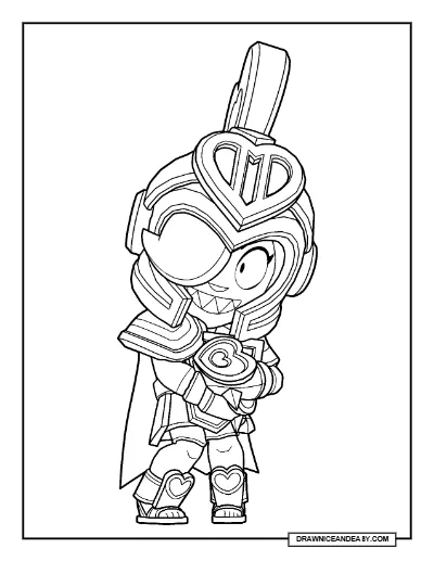 Gladiator Colette Brawl Stars Coloring Page – Free Printable PDF coloring page preview