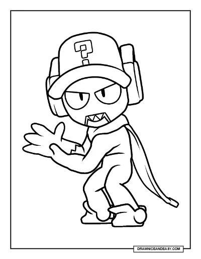 Glitch Larry & Lawrie Brawl Stars Coloring Page – Free Printable PDF coloring page preview