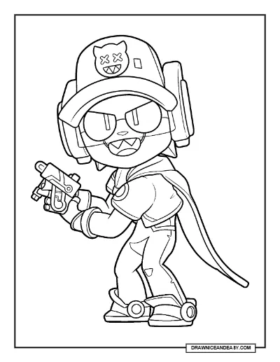 Glitch Variant Larry & Lawrie Brawl Stars Coloring Page – Free Printable PDF coloring page preview