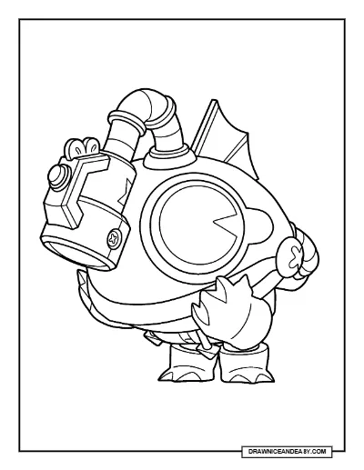 Glowy Buddy Sad Brawl Stars Coloring Page – Free Printable PDF coloring page preview