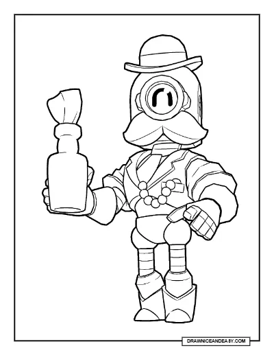 Golden Barley Brawl Stars Coloring Page – Free Printable PDF coloring page preview