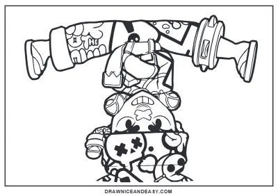 Graffiti Mina Sitting Brawl Stars Coloring Page.pdf coloring page preview