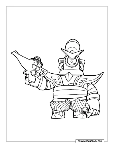 Guard Rico Brawl Stars Coloring Page – Free Printable PDF coloring page preview
