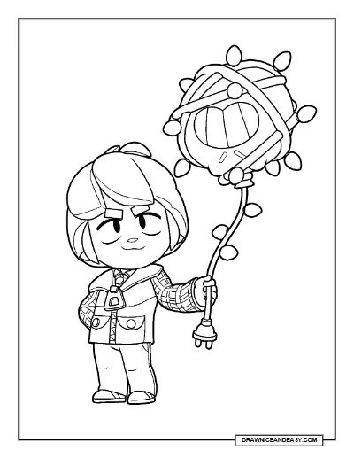 Gus Brawl Stars Coloring Page – Free Printable PDF coloring page preview