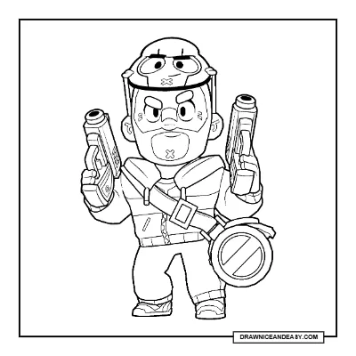 Handsome Colt Brawl Stars Coloring Page – Shop Skin Free Printable coloring page preview