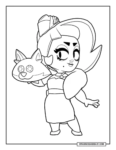 High Flyer Lola Brawl Stars Coloring Page – Free Printable PDF coloring page preview
