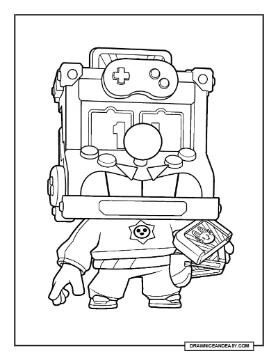 High Score Griff Brawl Stars Coloring Page – Free Printable PDF coloring page preview