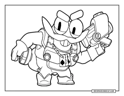 High Stakes Clancy Brawl Stars Coloring Page – Free Launch Skin Printable coloring page preview