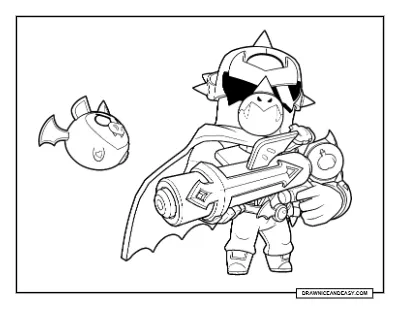 High Stakes Pierce Brawl Stars Coloring Page – Free Printable PDF coloring page preview