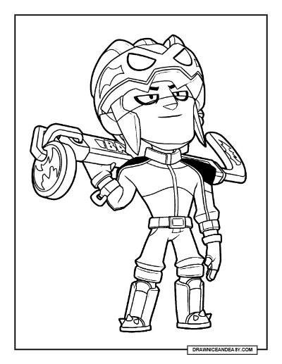 Hockey Mortis Brawl Stars Coloring Page – Free Printable PDF coloring page preview